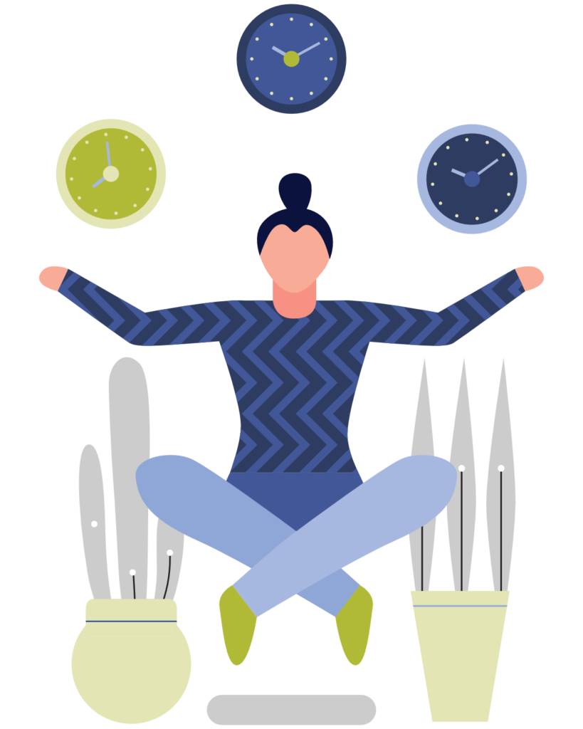 Decoratieve afbeelding die de flexibiliteit van urenregistratie toont