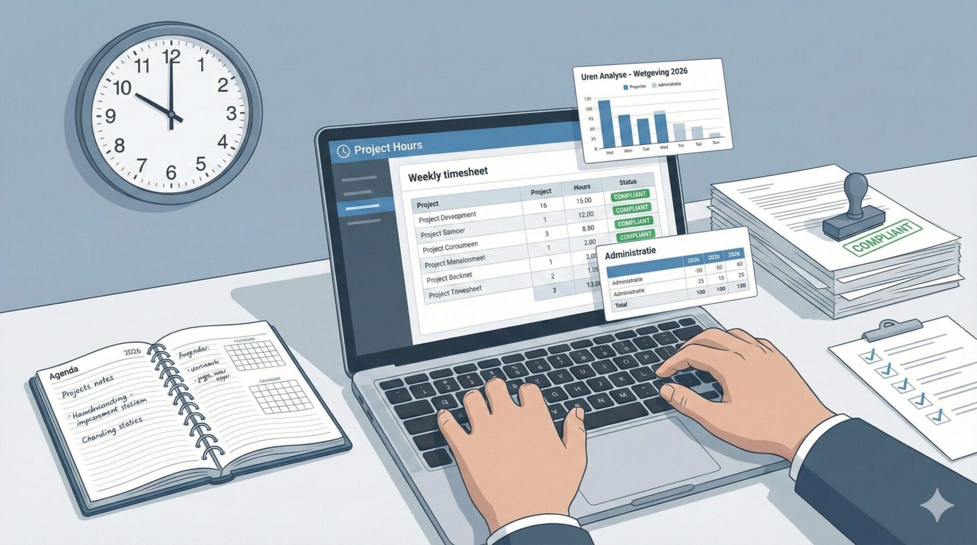 Urenregistratie volgens de Nederlandse wet in 2026